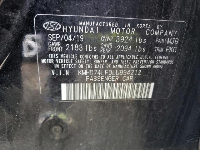 2020 Hyundai Elantra Se VIN: KMHD74LF0LU994212 Lot: 54766224