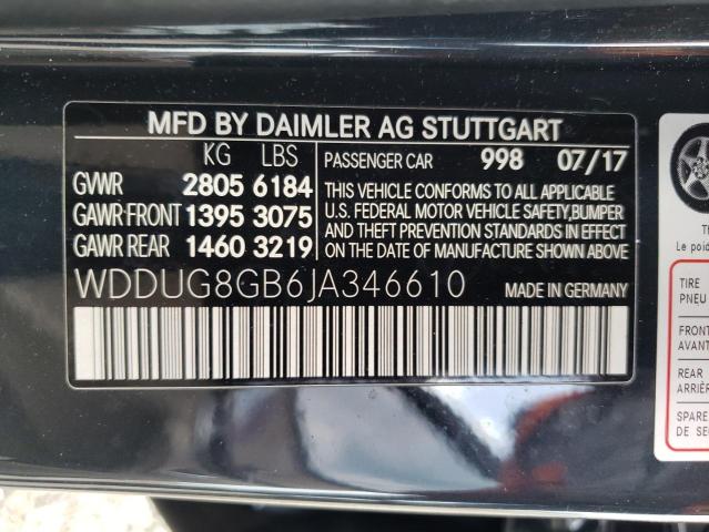 2018 Mercedes-Benz S 560 4Matic VIN: WDDUG8GB6JA346610 Lot: 54096414