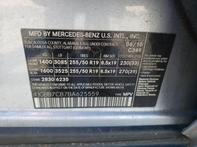 2011 Mercedes-Benz Ml 550 4Matic VIN: 4JGBB7CB7BA625559 Lot: 55635414