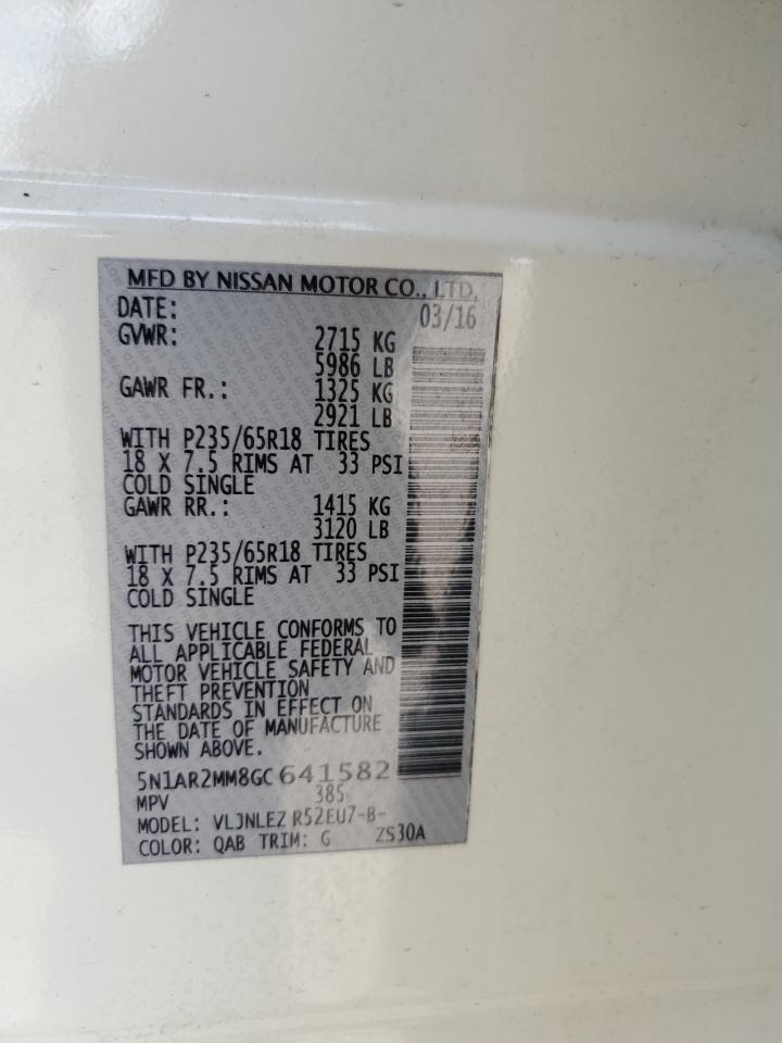 5N1AR2MM8GC641582 2016 Nissan Pathfinder S