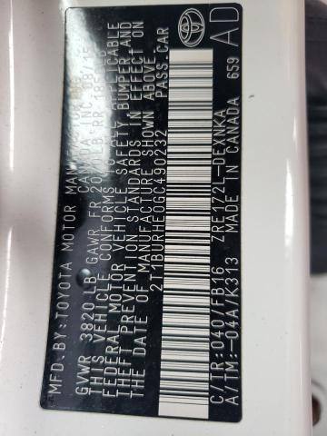 2016 Toyota Corolla L VIN: 2T1BURHE0GC490232 Lot: 53815384