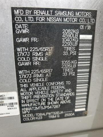 2018 Nissan Rogue S VIN: KNMAT2MT5JP547267 Lot: 55862084