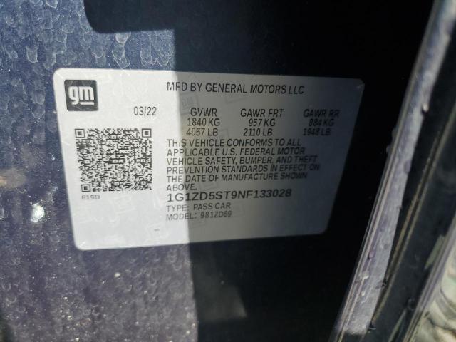 2022 CHEVROLET MALIBU LT - 1G1ZD5ST9NF133028