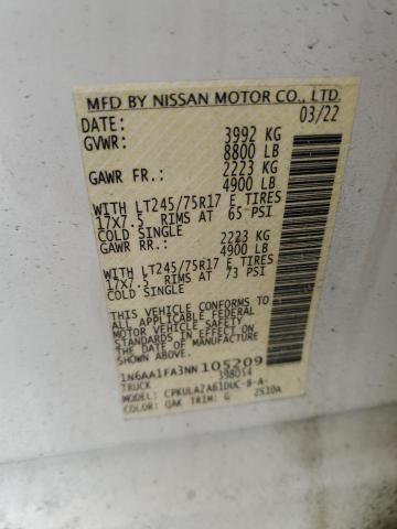 2022 Nissan Titan Xd S VIN: 1N6AA1FA3NN105209 Lot: 52860484