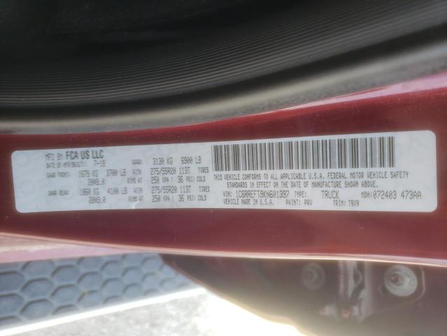 2019 RAM 1500 BIG H - 1C6RREFT9KN601397