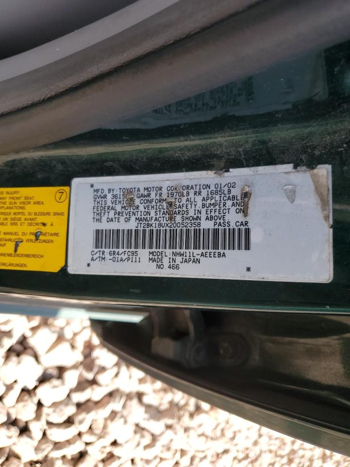 JT2BK18UX20052358 2002 Toyota Prius