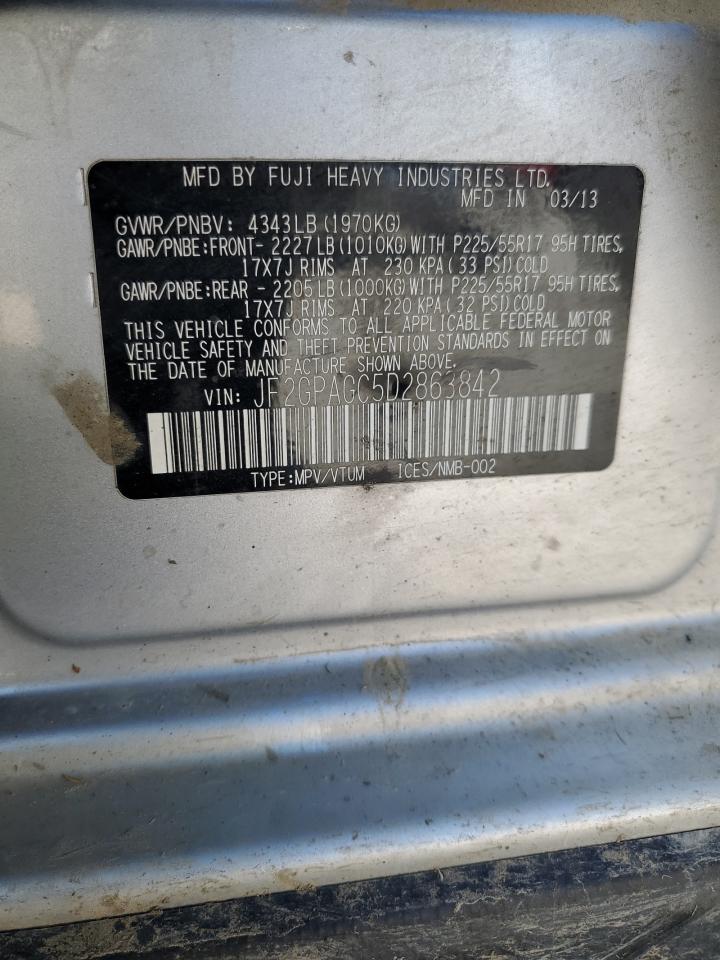 JF2GPAGC5D2863842 2013 Subaru Xv Crosstrek 2.0 Limited