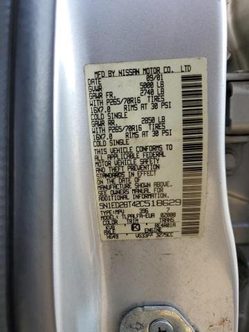 2002 Nissan Xterra Xe VIN: 5N1ED28T42C518629 Lot: 53438314