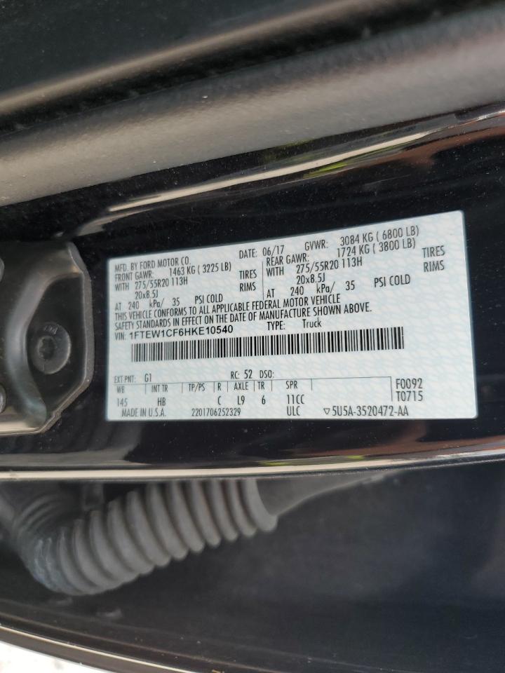 1FTEW1CF6HKE10540 2017 Ford F150 Supercrew