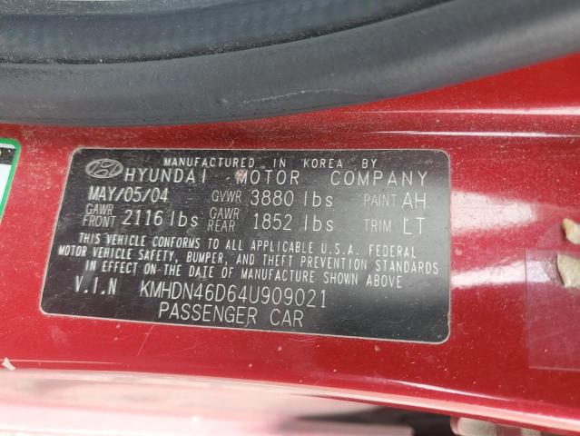 2004 Hyundai Elantra Gls VIN: KMHDN46D64U909021 Lot: 55378294