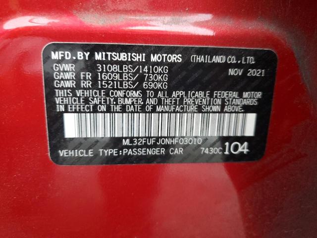 ML32FUFJ0NHF03010 Mitsubishi Mirage G4 12