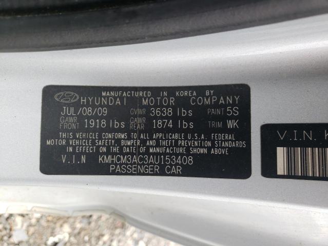 2010 Hyundai Accent Blue VIN: KMHCM3AC3AU153408 Lot: 53481414