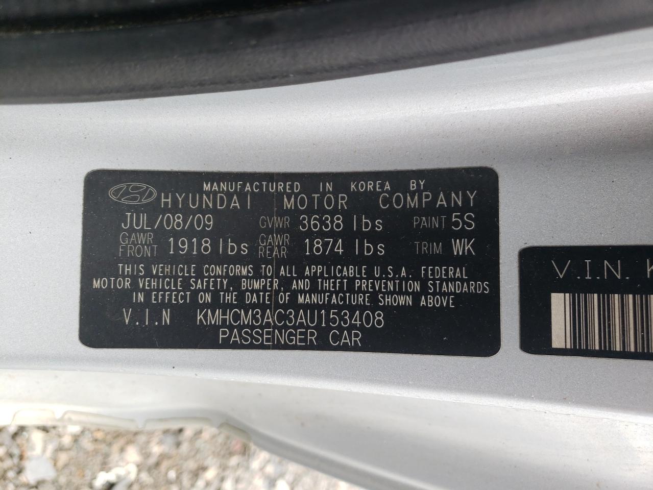 KMHCM3AC3AU153408 2010 Hyundai Accent Blue