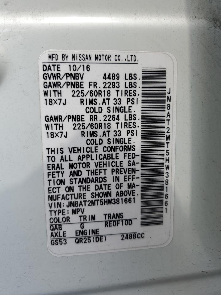 JN8AT2MT5HW381661 2017 Nissan Rogue S