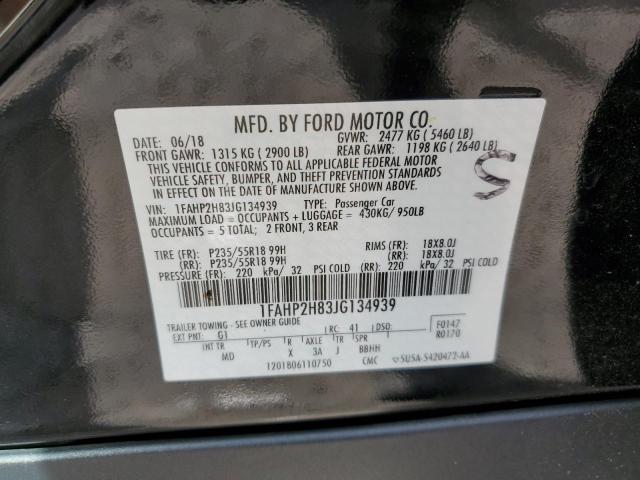 2018 Ford Taurus Sel VIN: 1FAHP2H83JG134939 Lot: 56207344