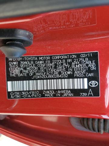 2011 Toyota Prius VIN: JTDKN3DU8B0284232 Lot: 55416544