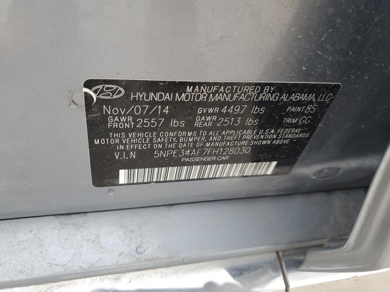 5NPE34AF7FH128030 2015 Hyundai Sonata Sport