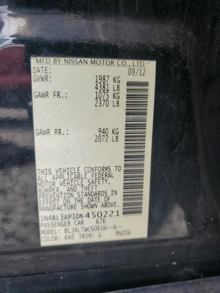 2013 Nissan Altima 3.5S vin: 1N4BL3AP1DN450221