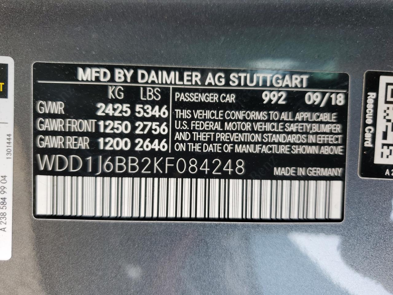 WDD1J6BB2KF084248 2019 Mercedes-Benz E Amg 53