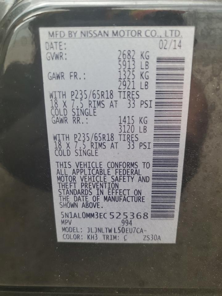 5N1AL0MM3EC525368 2014 Infiniti Qx60