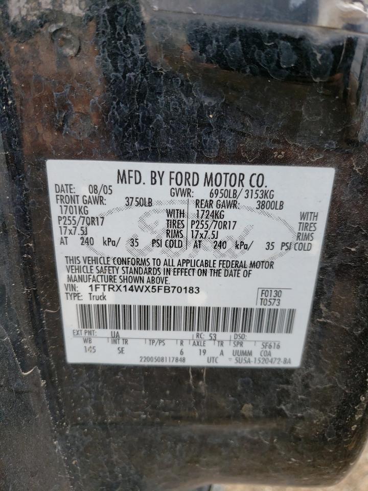 1FTRX14WX5FB70183 2005 Ford F150