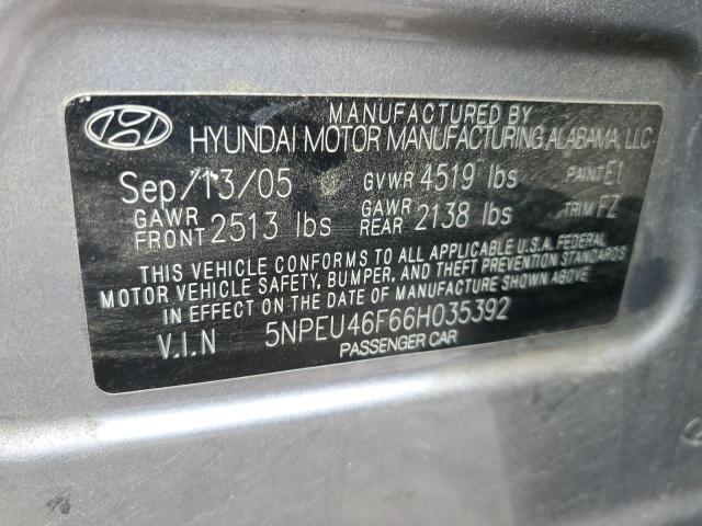 2006 Hyundai Sonata Gls VIN: 5NPEU46F66H035392 Lot: 54205324