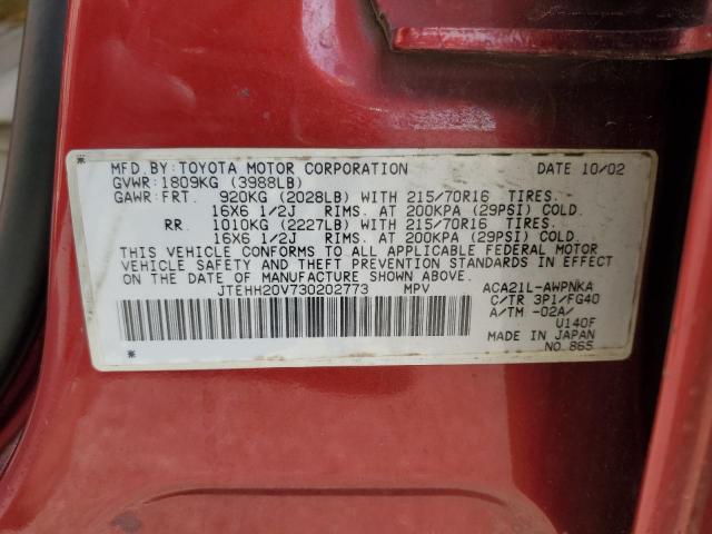 2003 Toyota Rav4 VIN: JTEHH20V730202773 Lot: 56062654