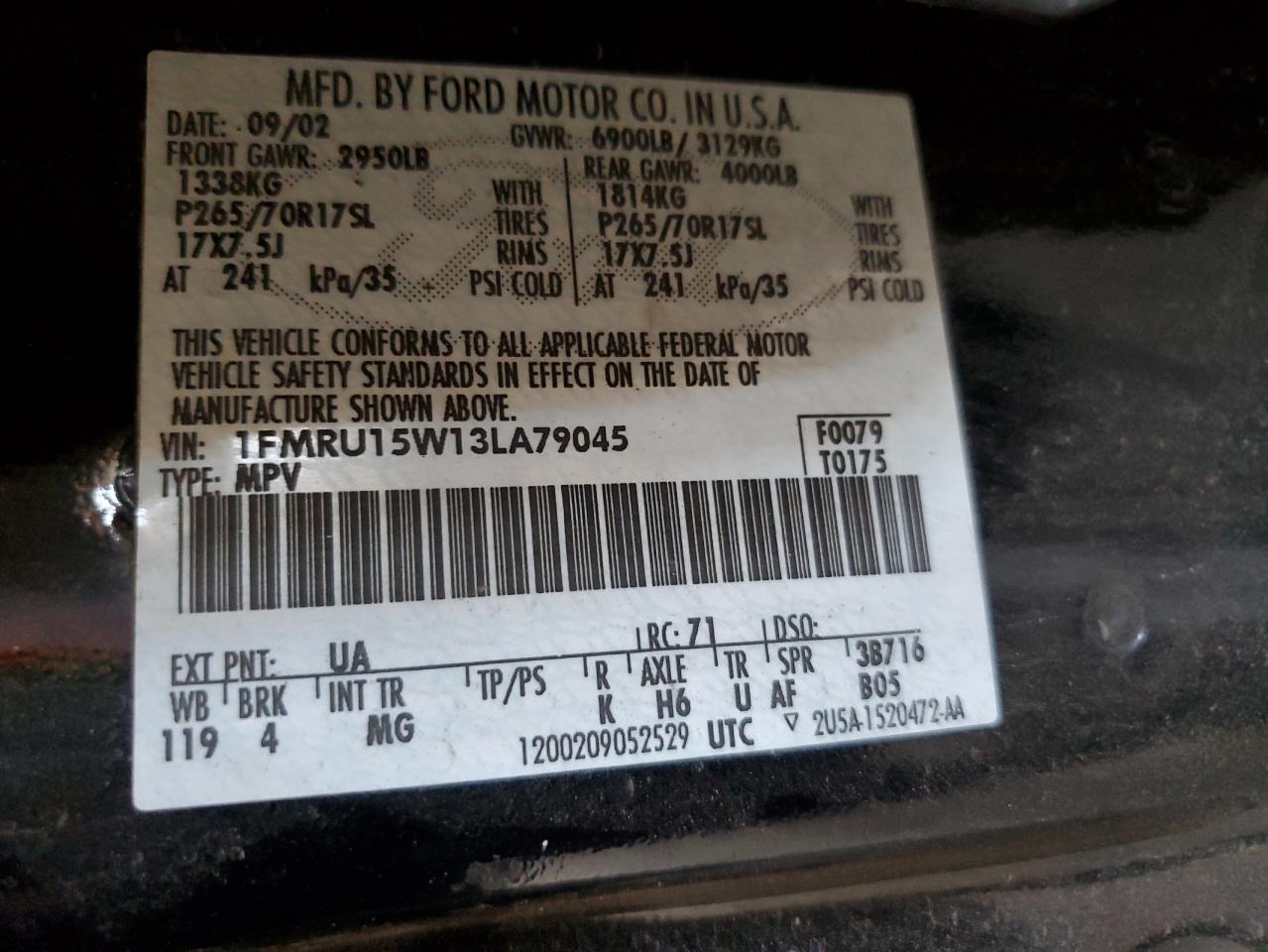 1FMRU15W13LA79045 2003 Ford Expedition Xlt