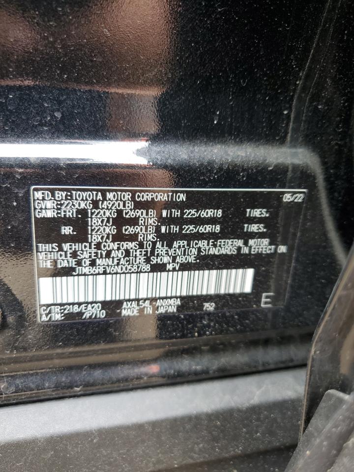 JTMB6RFV6ND058788 2022 Toyota Rav4 Xle Premium