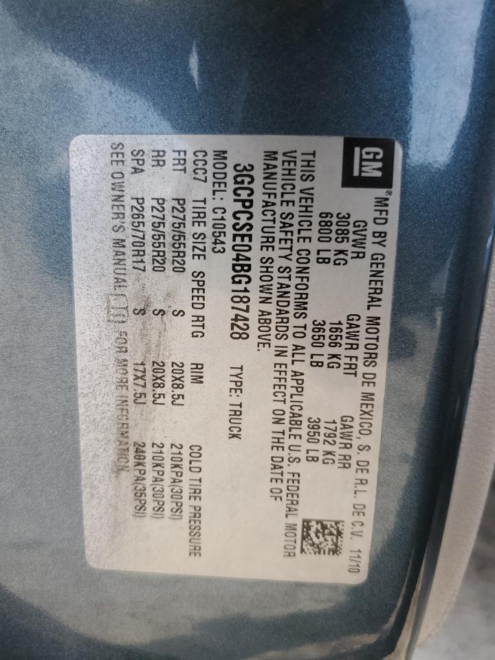 3GCPCSE04BG187428 2011 Chevrolet Silverado C1500 Lt