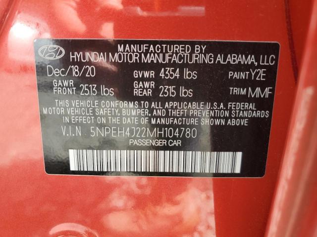 2021 Hyundai Sonata Limited VIN: 5NPEH4J22MH104780 Lot: 52712144