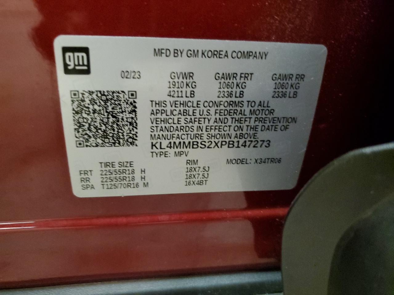 KL4MMBS2XPB147273 2023 Buick Encore Gx Preferred