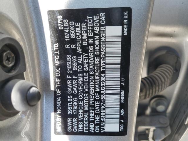 2018 HONDA CIVIC EX - SHHFK7H58JU232084