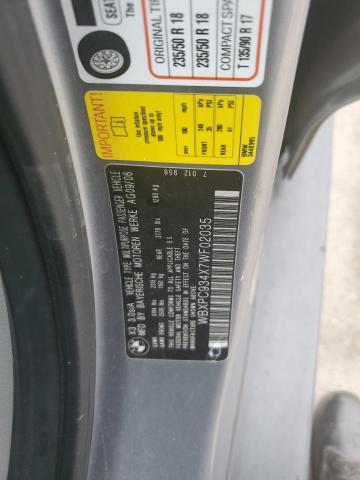 2007 BMW X3 3.0Si VIN: WBXPC934X7WF02035 Lot: 56672244