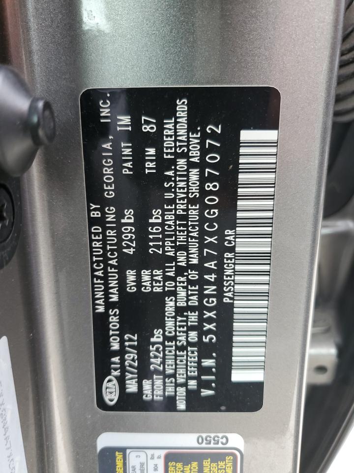 5XXGN4A7XCG087072 2012 Kia Optima Ex