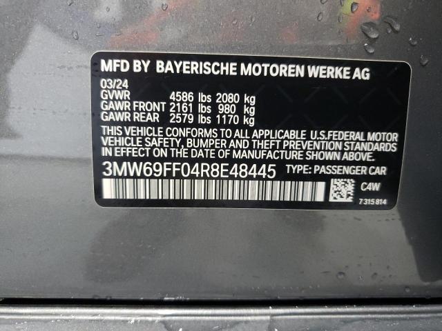 2024 BMW 330I VIN: 3MW69FF04R8E48445 Lot: 53835044