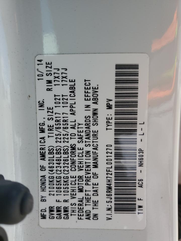 5J6RM4H72FL001270 2015 Honda Cr-V Exl