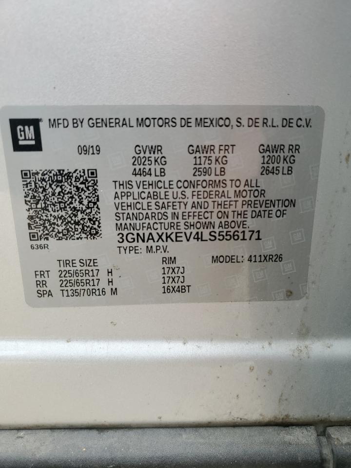 3GNAXKEV4LS556171 2020 Chevrolet Equinox Lt