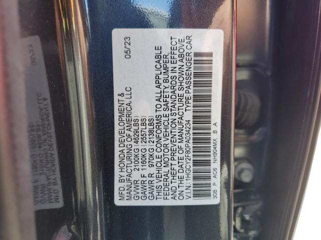 2023 Honda Accord Touring Hybrid VIN: 1HGCY2F80PA034234 Lot: 56291584