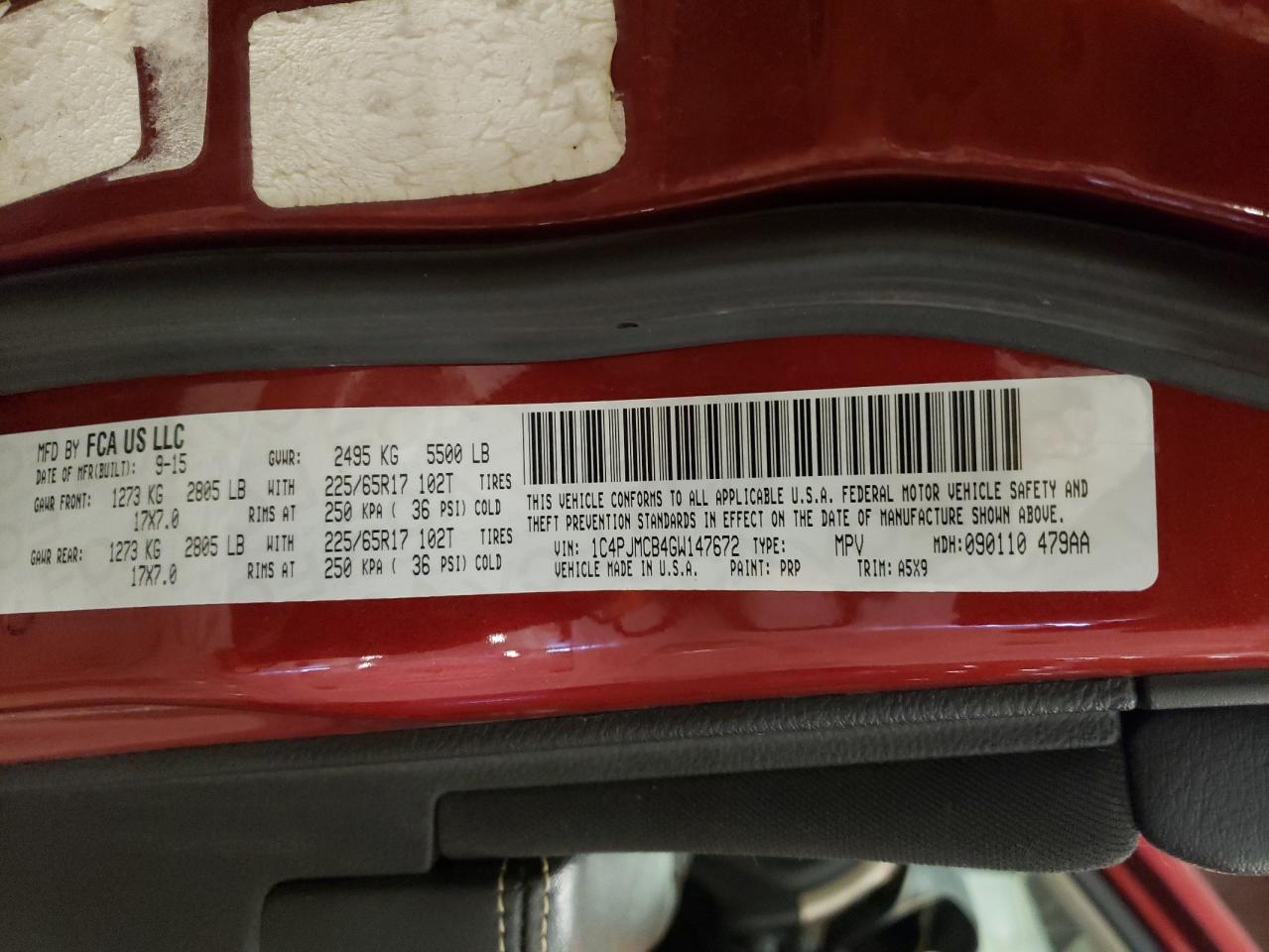 1C4PJMCB4GW147672 2016 Jeep Cherokee Latitude