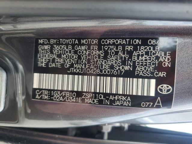 2008 Toyota Scion Xd VIN: JTKKU10428J007617 Lot: 54085394