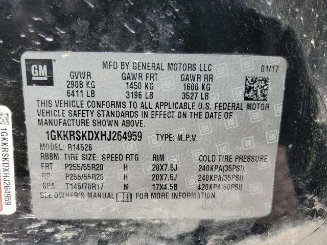 2017 GMC Acadia Limited Slt-2 VIN: 1GKKRSKDXHJ264959 Lot: 56927074