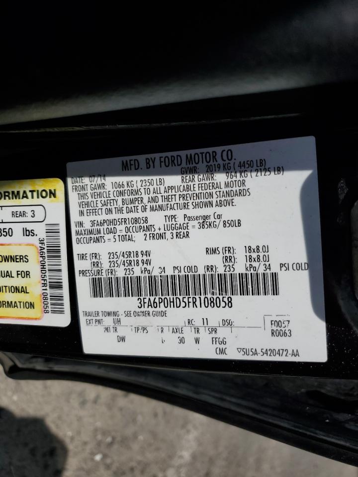 3FA6P0HD5FR108058 2015 Ford Fusion Se