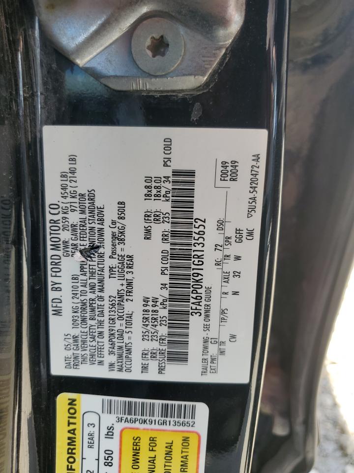 3FA6P0K91GR135652 2016 Ford Fusion Titanium