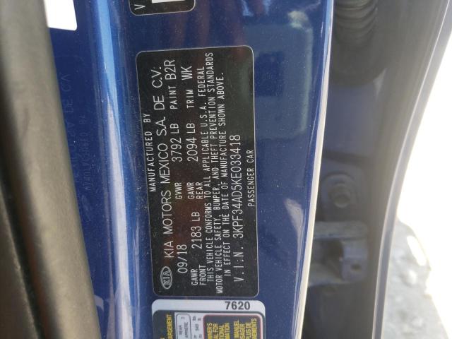 2019 Kia Forte Gt Line VIN: 3KPF34AD5KE033418 Lot: 56671874