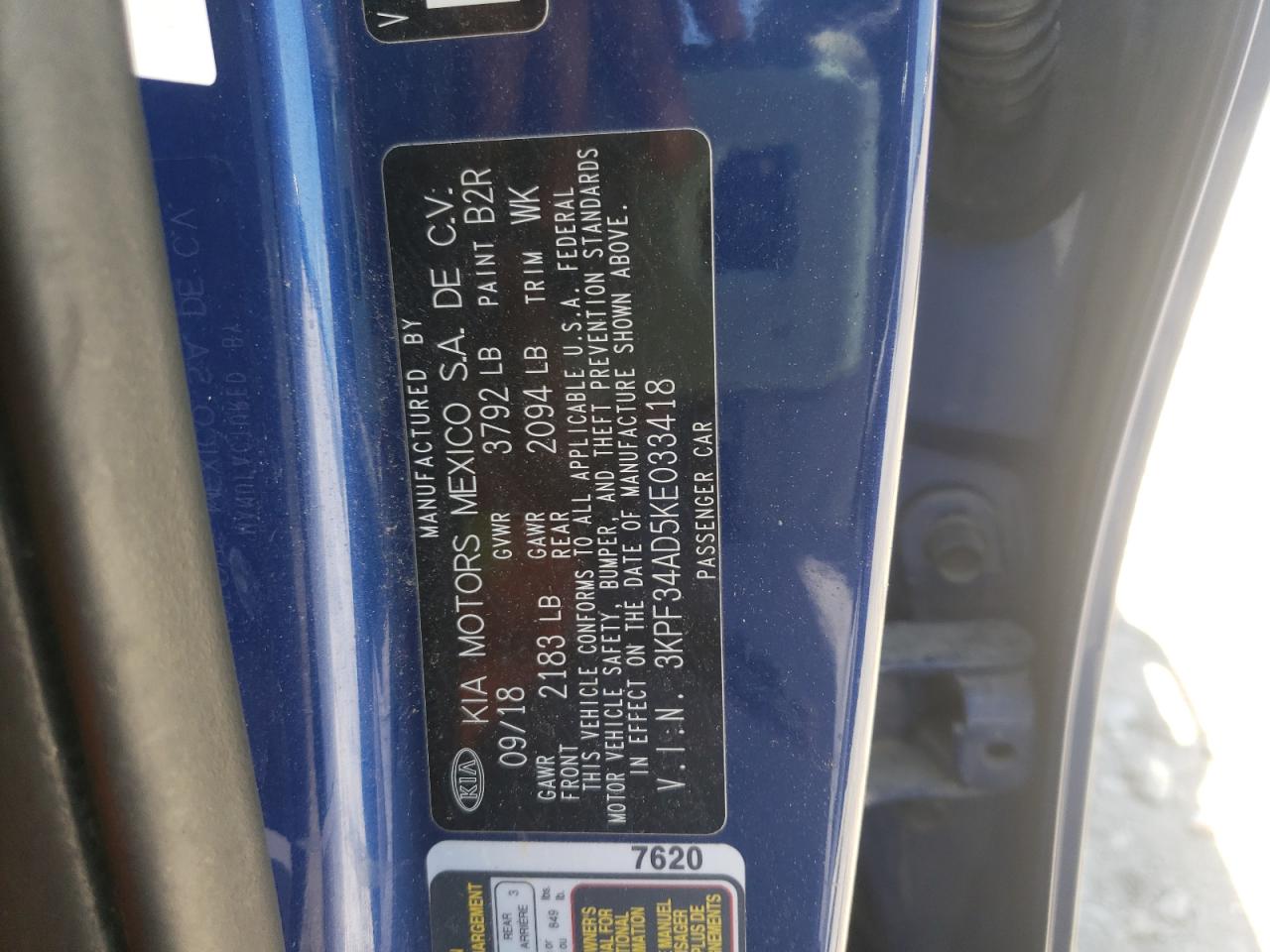 3KPF34AD5KE033418 2019 Kia Forte Gt Line