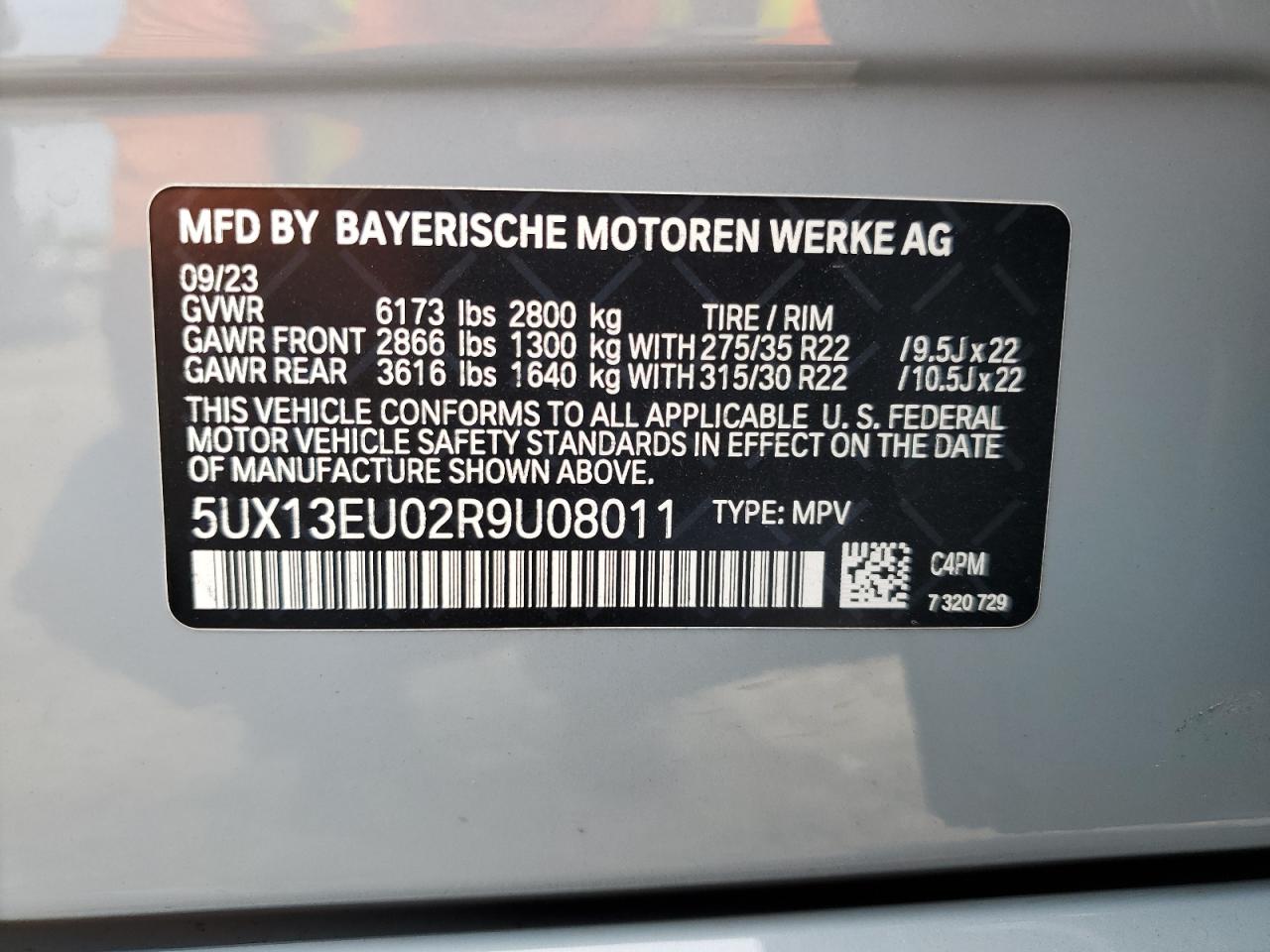 5UX13EU02R9U08011 2024 BMW X5 Sdrive 40I