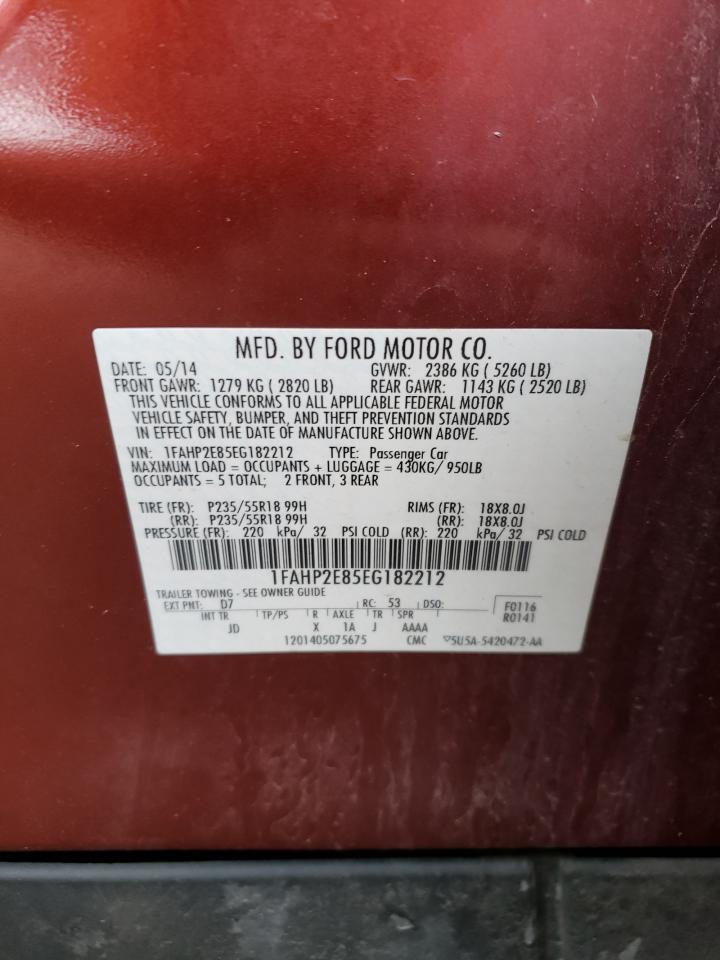 1FAHP2E85EG182212 2014 Ford Taurus Sel