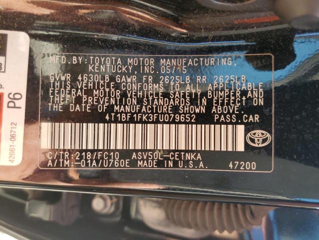 VIN 4T1BF1FK3FU079652 2015 Toyota Camry, LE no.12