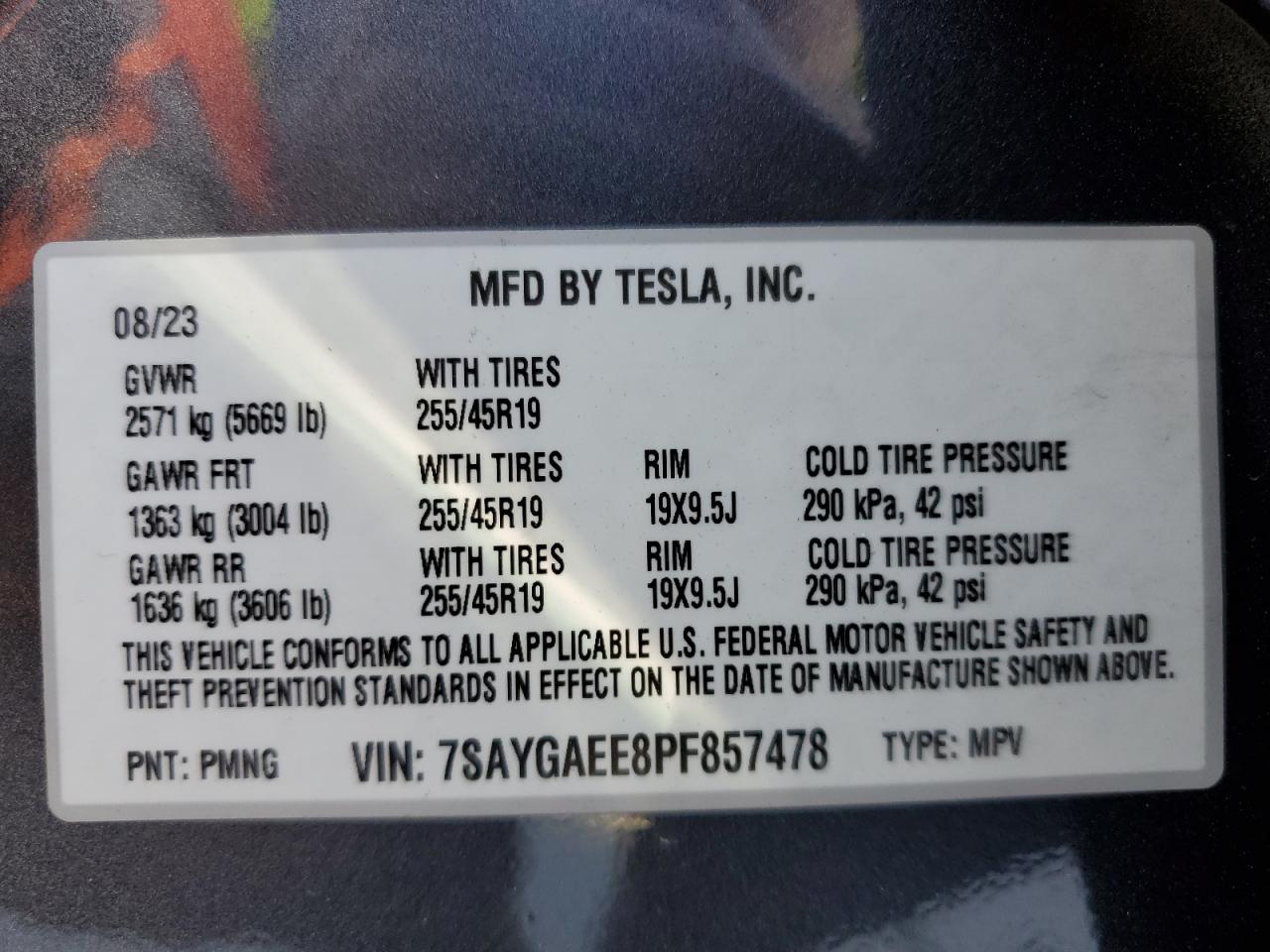 7SAYGAEE8PF857478 2023 Tesla Model Y